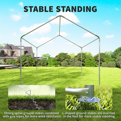 3 x 3 m Party Tent, Outdoor Canopy Tent Shelter with Removable Sidewalls, 4 Zipped Doors, for Parties, Wedding, Beige