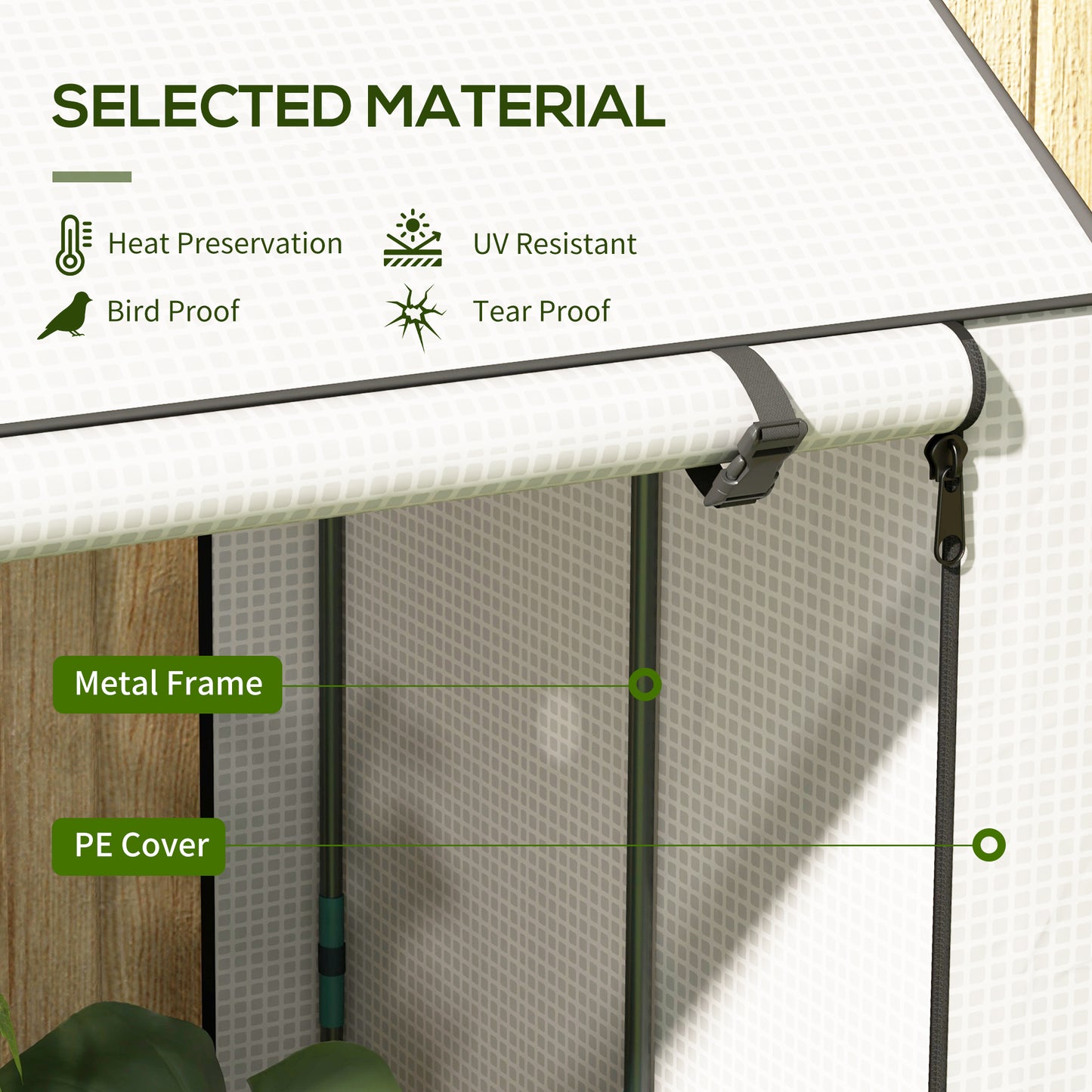 Mini Greenhouse with 4 Wire Shelves, Portable Tomato Greenhouse