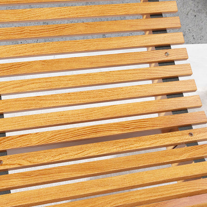 Outdoor Rocking Chair w/ Slatted Seat, Wooden Rocking Chair, 130cm x 60cm x 60cm, Light Brown