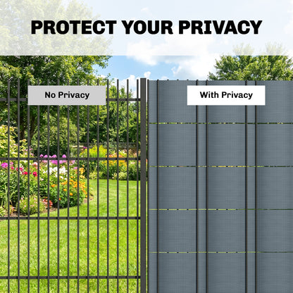 2Pcs Privacy Garden Screen Fence, UV Resistant Waterproof Windbreak Fencing, 70mx19cm, Grey