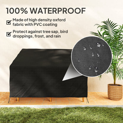 600D Oxford Cloth Furniture Cover, 2 Seater Sofa Protector for Garden Patio, Outdoor, Waterproof, Black