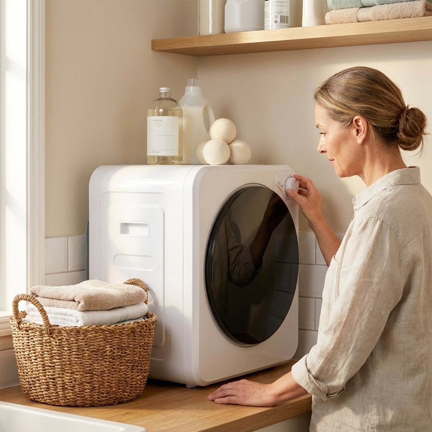 4kg Front Load Laundry Dryer, Portable Clothes Dryer with 2 Power Modes, 400W/800W, White