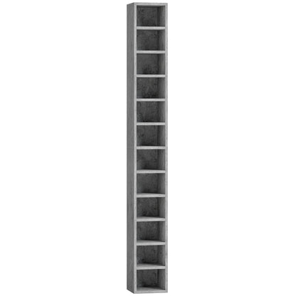 204 CD Tall Narrow Media Storage Tower - Cement Grey