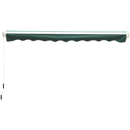 Manual Retractable Awning, 3.5x2.5 m-Green