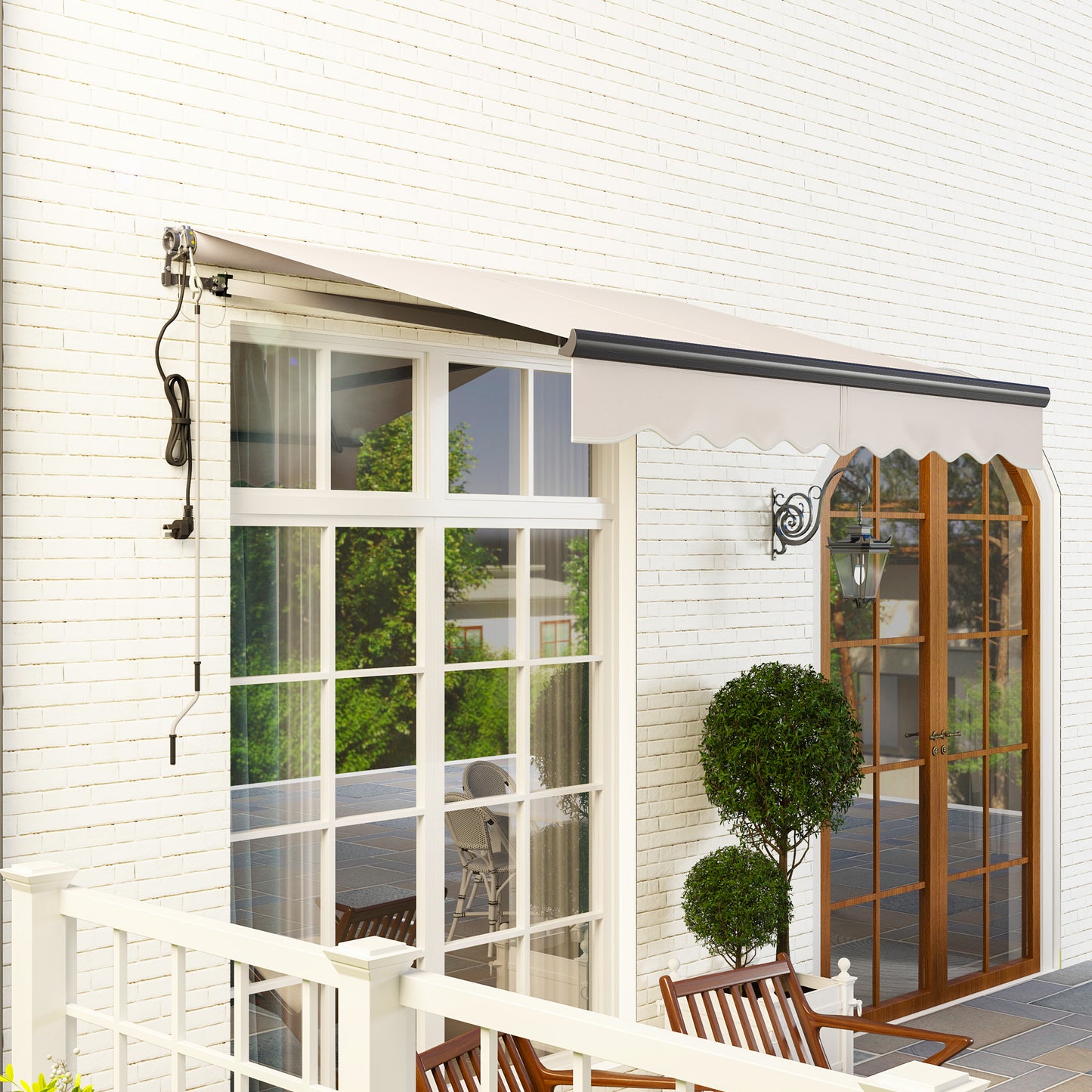 2.5 x 2m Electric Awning with Remote Controller, Aluminium Frame DIY Retractable Awning