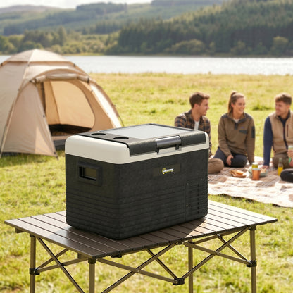 30L Portable Car Refrigerator - Grey and Black