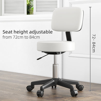 Beautician's Swivel Salon Chair w/ Padded Seat Back 5 Wheels Adjustable Height Salon Hairdressers Tattoo Spa Rolling Cushion