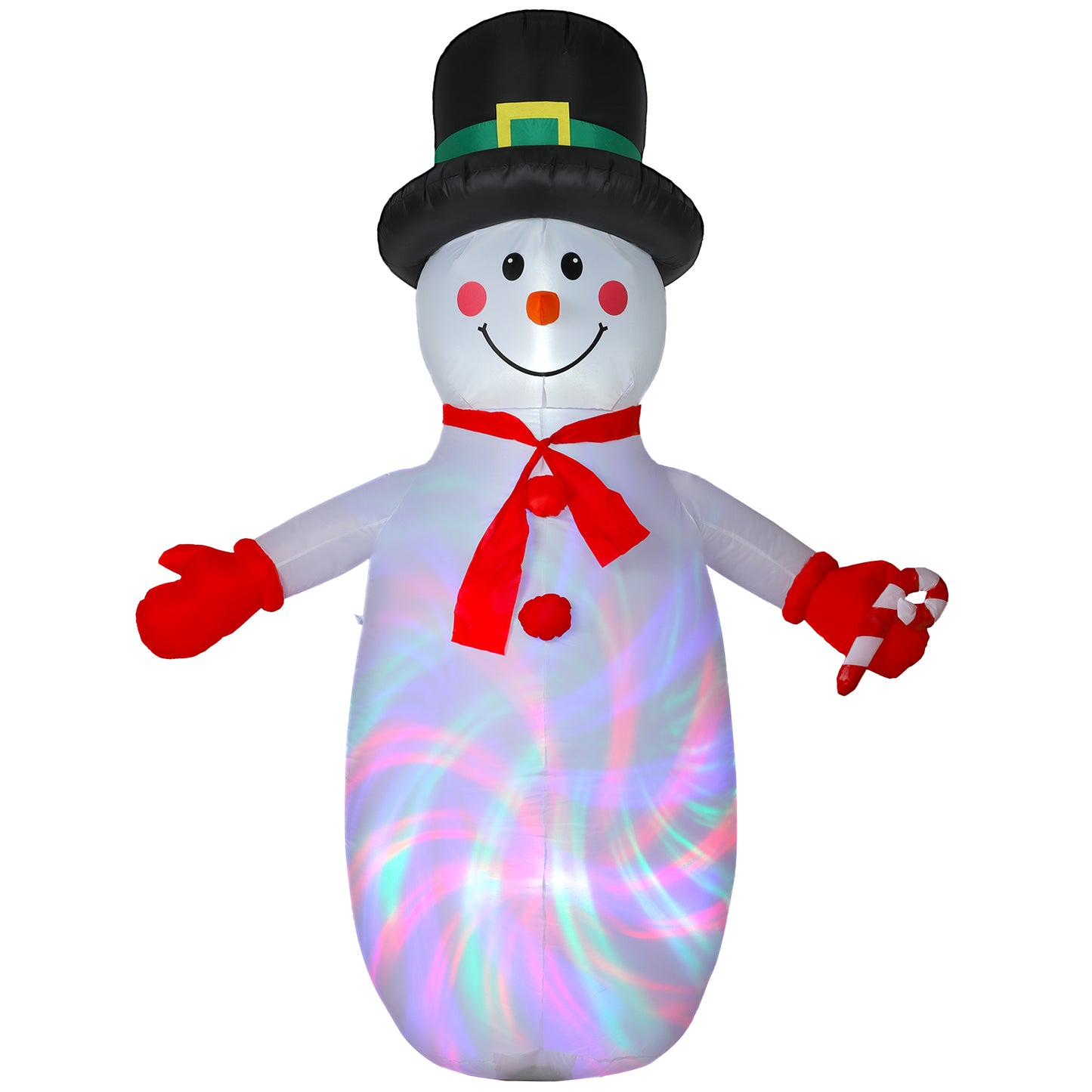 8FT Christmas Inflatable Outdoor Decoration with Dynamic Disco & LED Lights