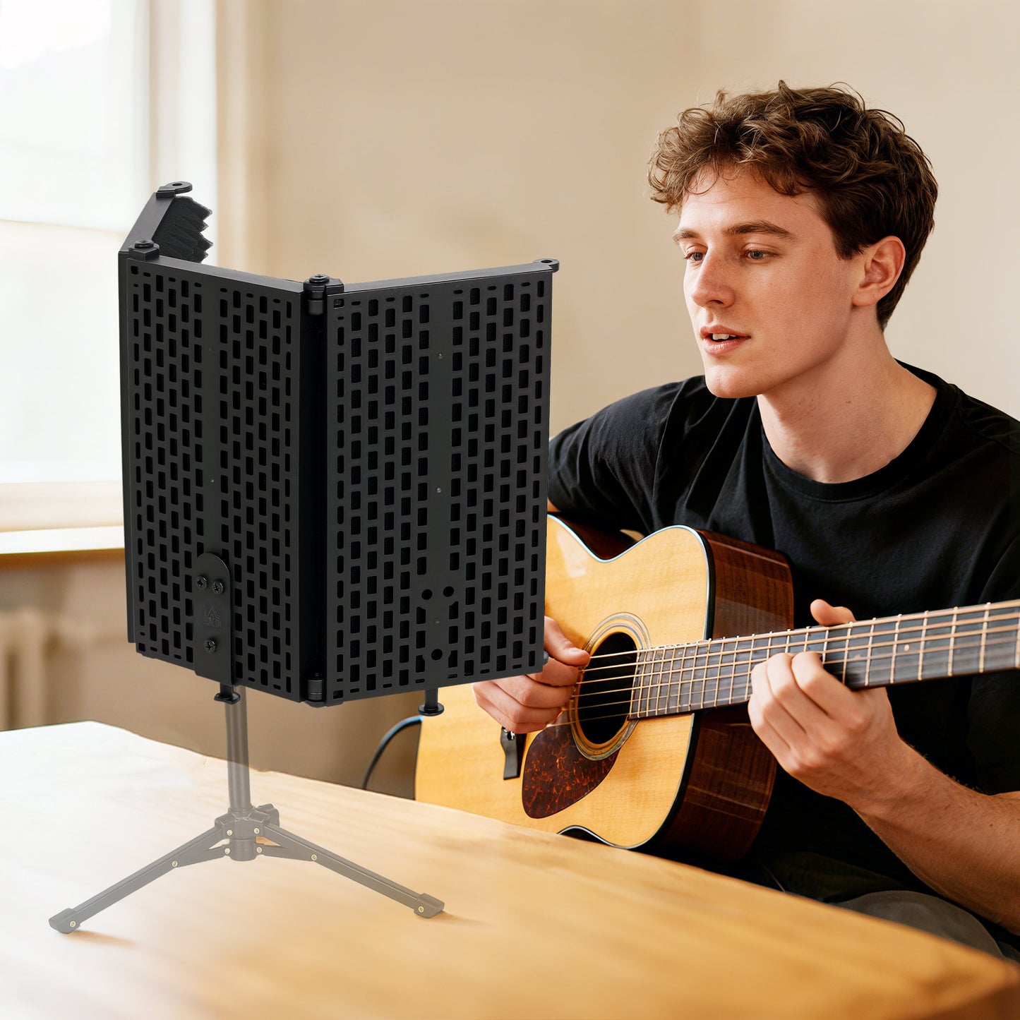 Studio Microphone Isolation Shield, Foldable Adjustable Recording Studio Equipment