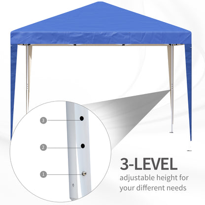 3 x 3M Garden Pop Up Gazebo Height Adjustable Marquee Party Tent Wedding Canopy with Carrying Bag, Blue