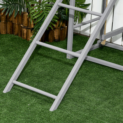 Chicken Activity Play with Swing Set for 3-4 Chickens, Wooden Chicken Coop, Grey