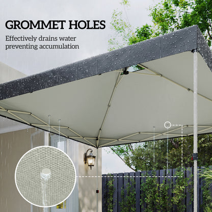 gazebo roof replacement UV50+ Waterproof Pop Up Canopy Cover with 8 Drainage Holes 3 x 3 m Black