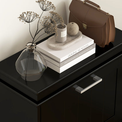 Three-Drawer Minimalistic Shoe Cabinet - Black