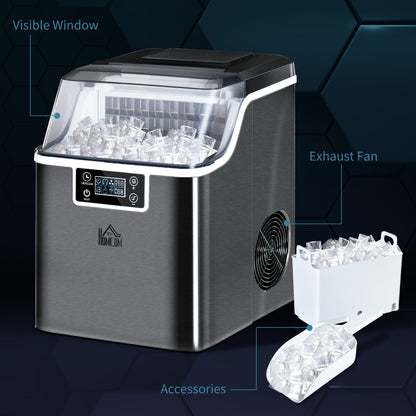 3.2L Compact Ice Machine, with LCD Screen and Accessories - Black