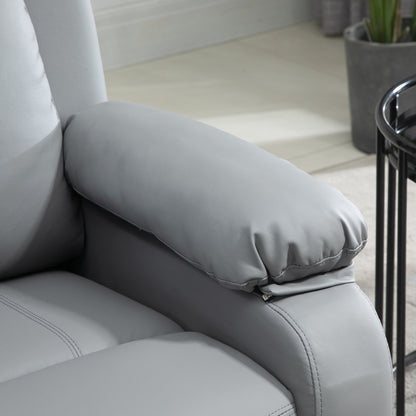 Riser and Recliner Chair with Vibration Massage, PU Leather Power Lift Chair for Elderly, Grey