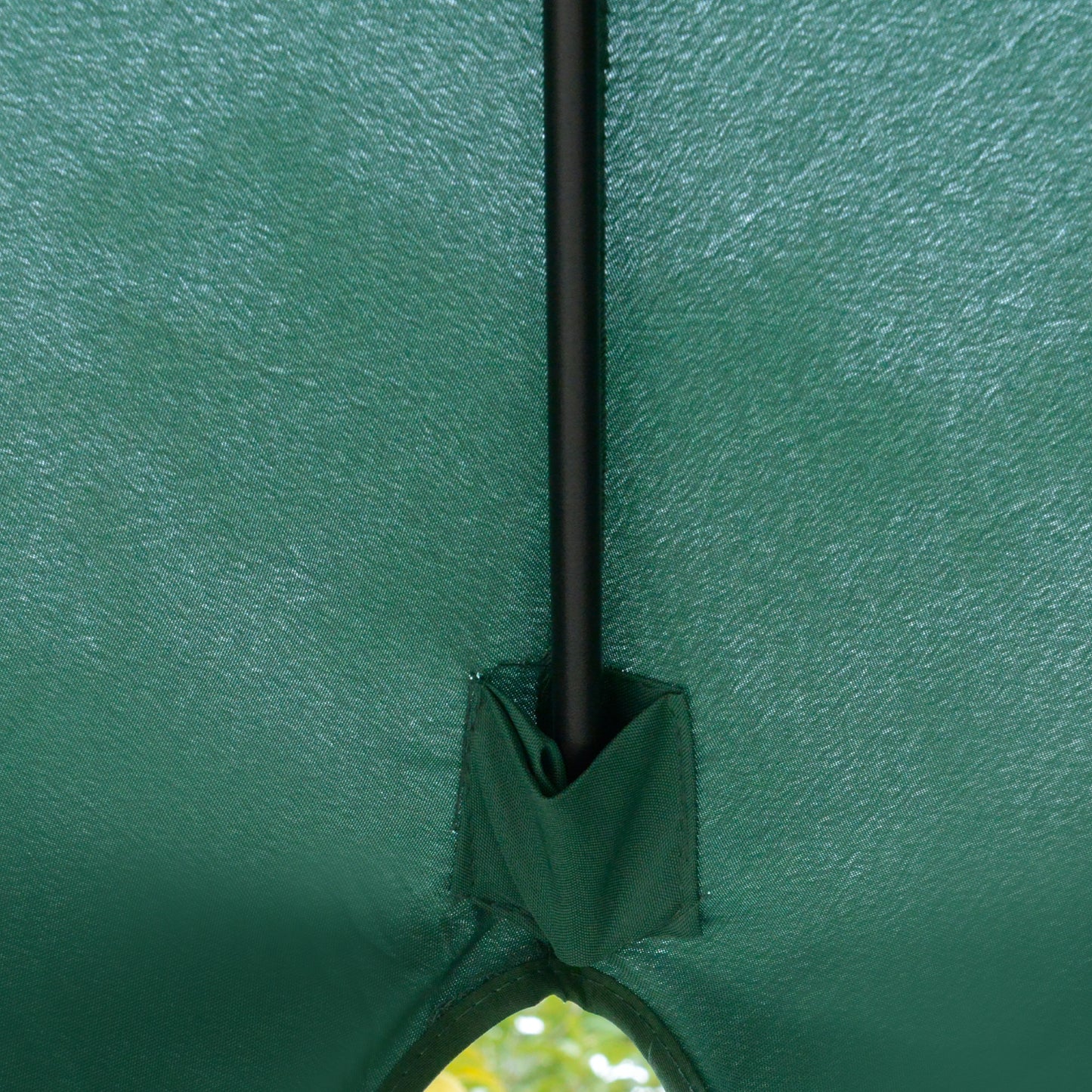 2.7m Patio Parasol Garden Umbrellas Outdoor Sun Shade Table Umbrella with Tilt, Crank, 8 Ribs, Ruffles, Green
