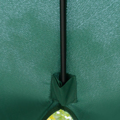 2.7m Patio Parasol Garden Umbrellas Outdoor Sun Shade Table Umbrella with Tilt, Crank, 8 Ribs, Ruffles, Green
