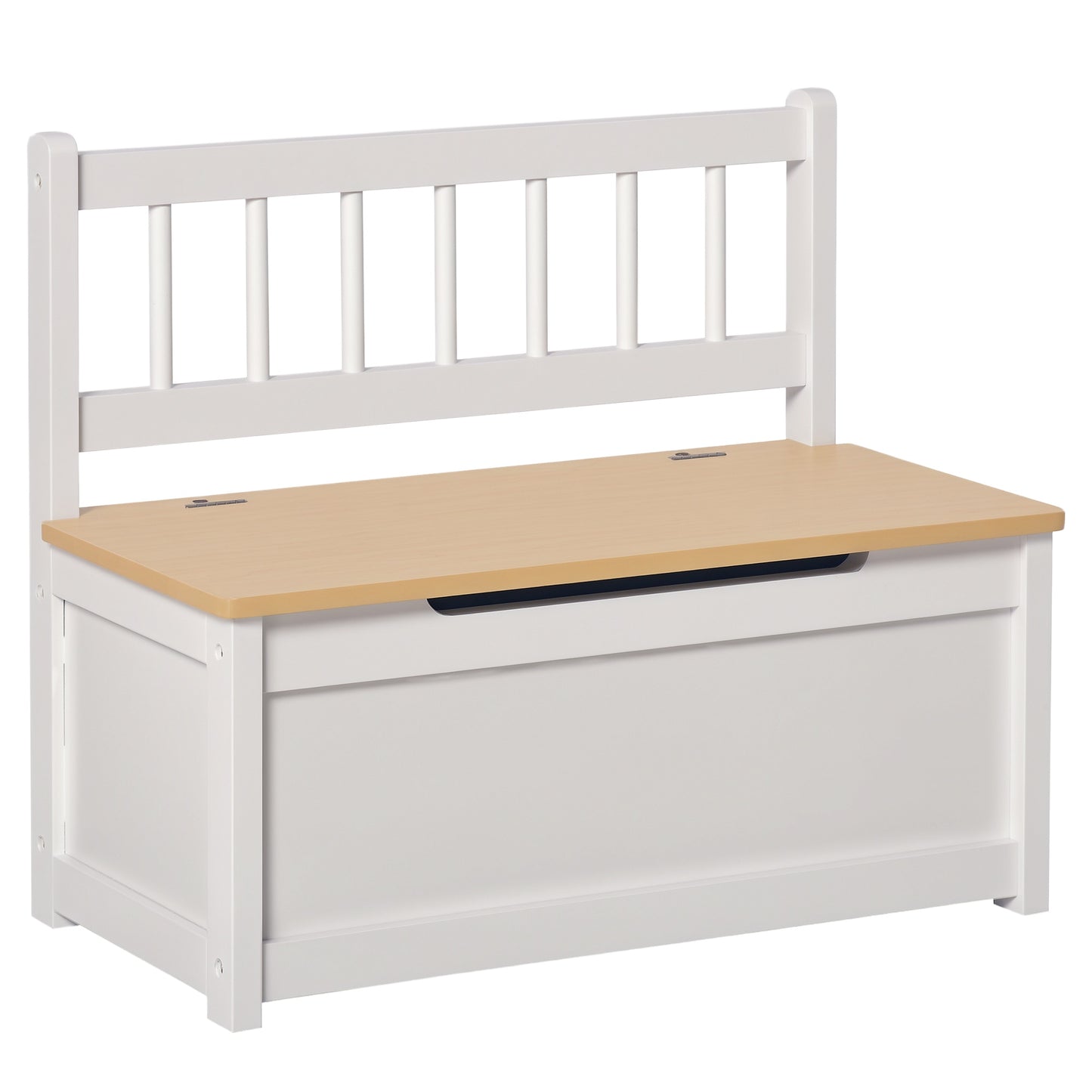 2 In 1 Wooden Toy Box, Seat Storage Bench, Storage Chest Cabinet Organiser, with Safety Pneumatic Rod