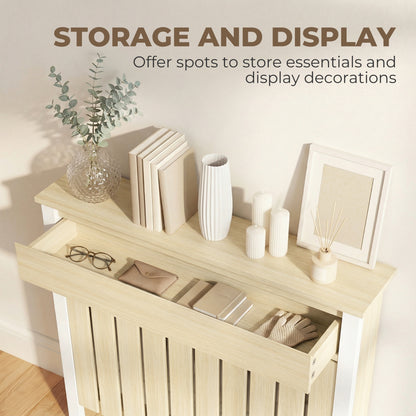 93 x 88.5cm Rustic-Look Radiator Cover - Oak