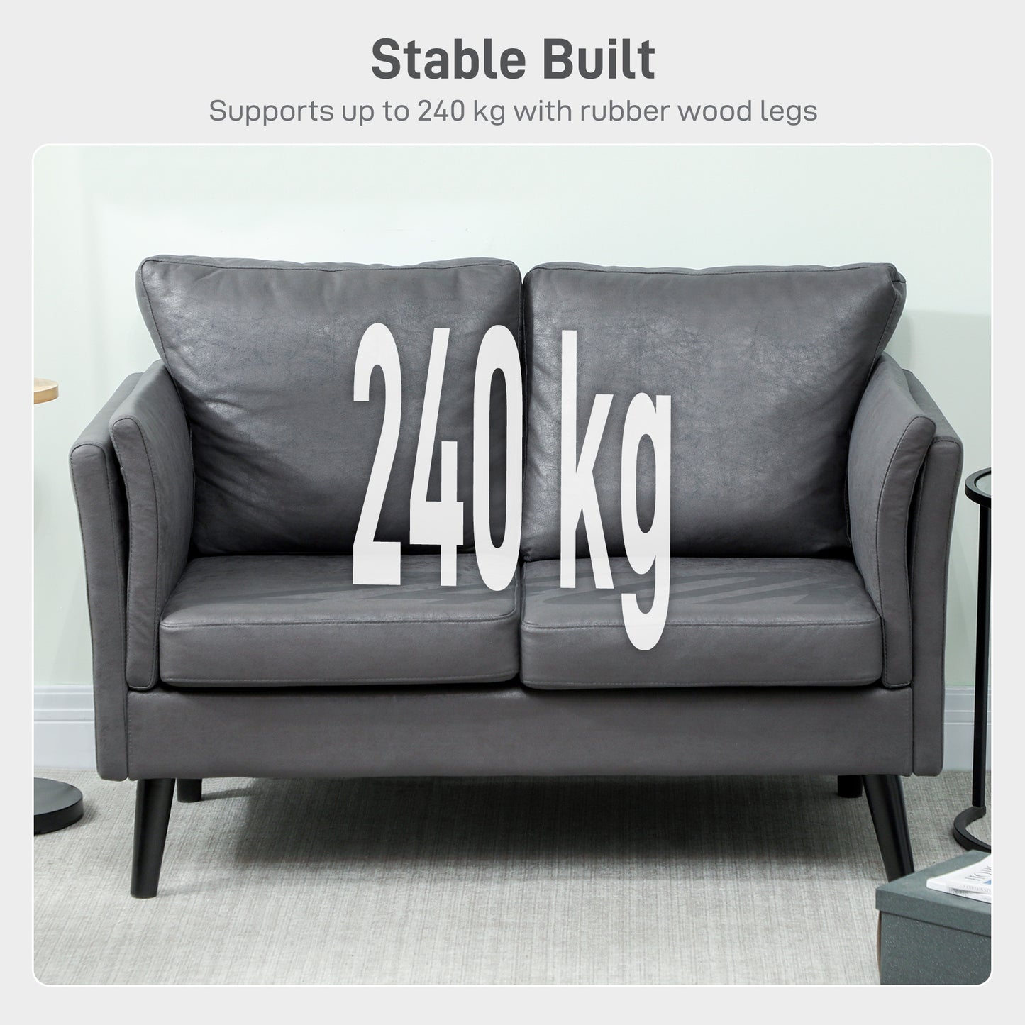 Two-Seater Leathaire Sofa - Grey
