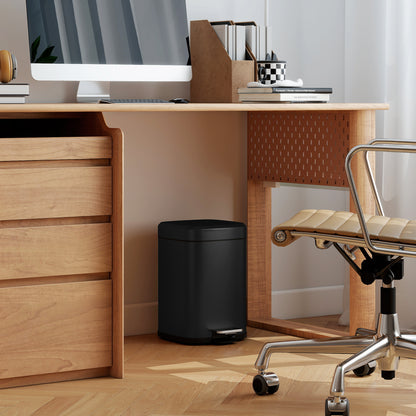 12L Modern Boxy Metal Home Kitchen Bin - Black