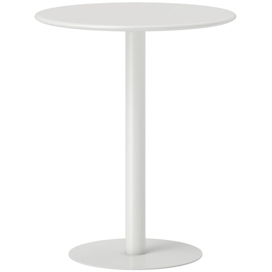 Dining Table, Round Kitchen Table with Steel Base for Living Room, Dining Room, 60 x 60 x 72cm, White