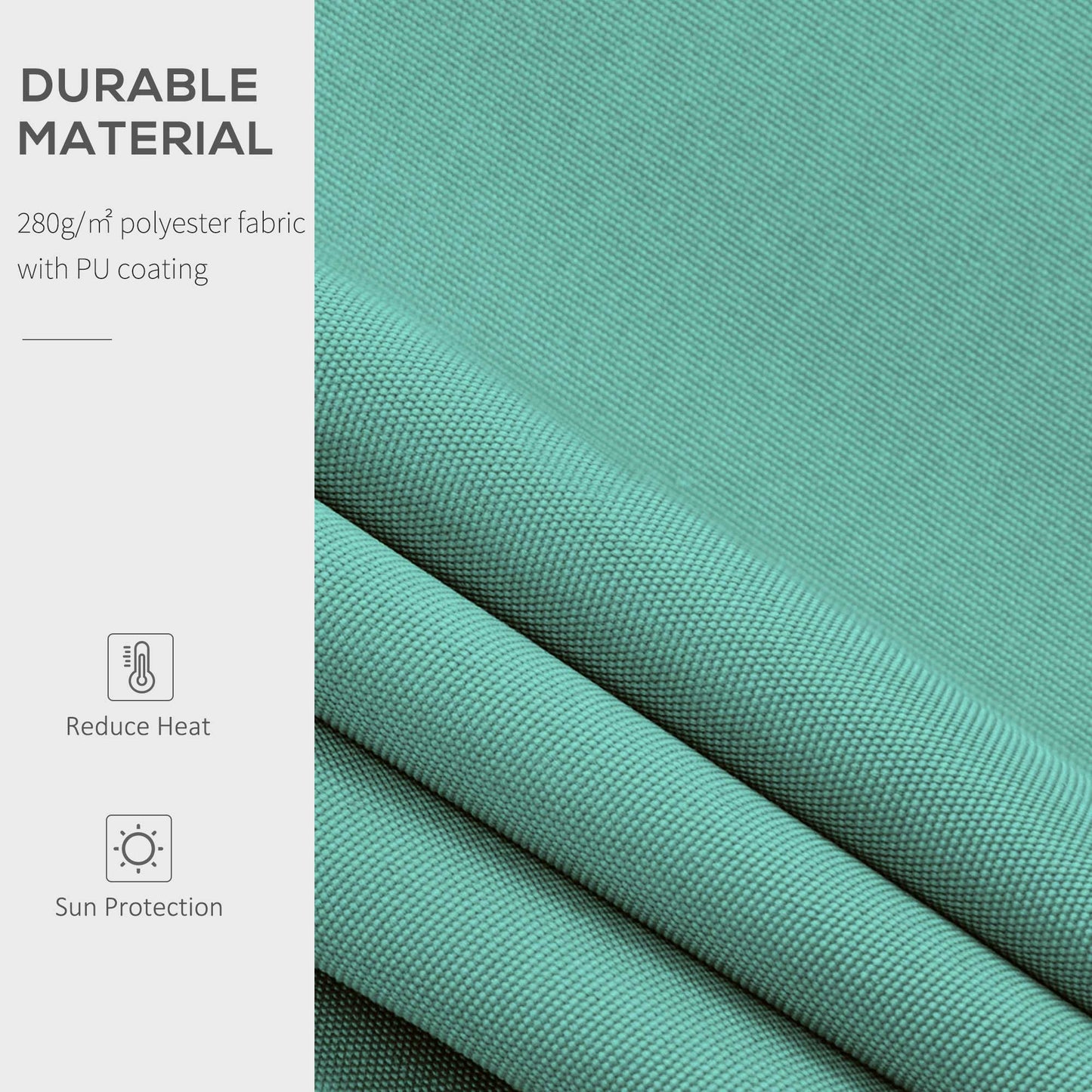 3 x 2.5m Manual Retractable Awning for Patio 45-75° Sun Canopy with Waterproof Fabric - Greyish Green