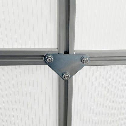 190 x 253 cm Walk-In Polycarbonate Greenhouse - Silver-Tone