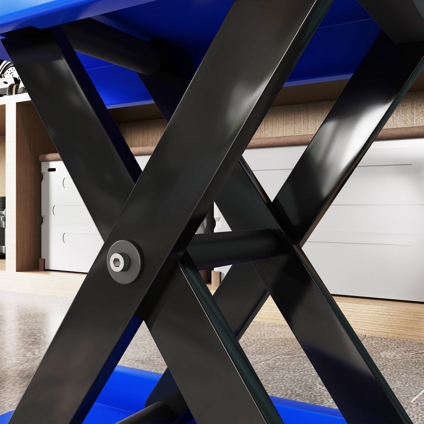 500KG Motorcycle Lift Scissor Jack, Height Adjustable Motorbike Stand with Anti-Slip Wide Deck