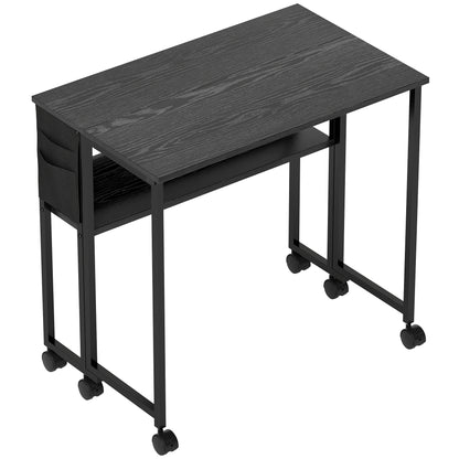 80 cm Drop Leaf Writing Work Desk - Black