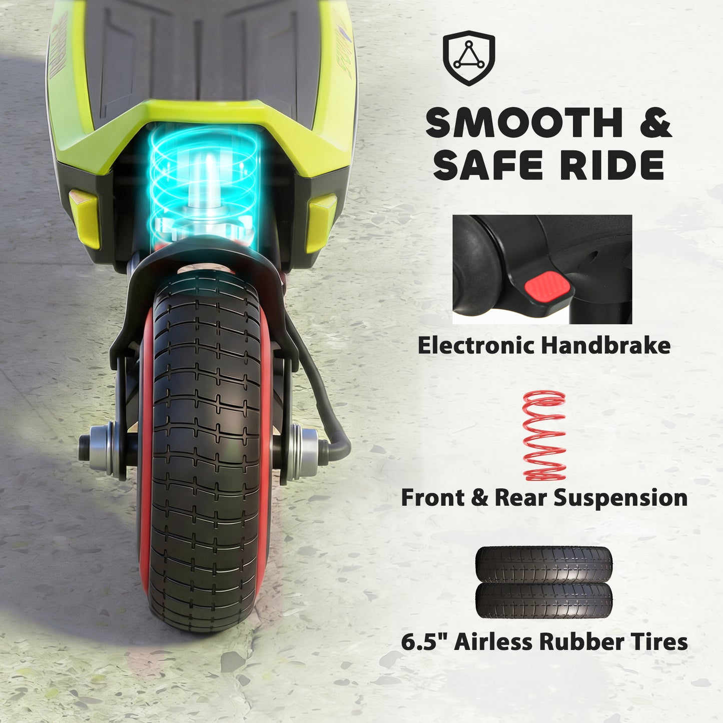 Electric Scooter for Kids, Foldable E Scooter for Age Age 6+ with LED Display, RGB lights, Up to 16km/h, Green