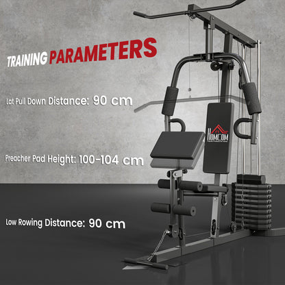 Multi-Exercise Gym Station, with 45kg Weight Stack, for Full Body Workout