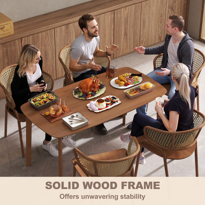 Pine Wood Rectangular Dining Table - Light Brown