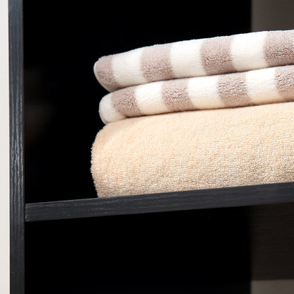 Open Wardrobe on Wheels, Bedroom Wardrobe with Clothes Hanging Rail, 3 Storage Shelves, Mobile Garment Rack for Cloakroom