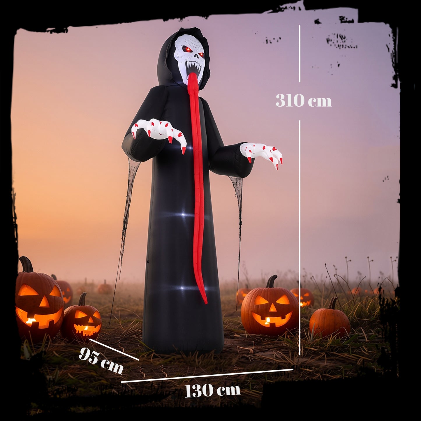 10 FT Halloween Inflatable Skeleton, Scary Halloween Decoration with Built-in LED Lights for Indoor Outdoor Decor