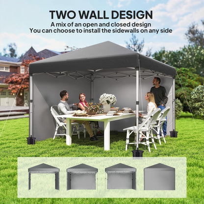 3 x 3 (M) Pop Up Gazebo, UPF 30+ with 2 Sidewalls, Leg Weight Bags and Wheeled Bag