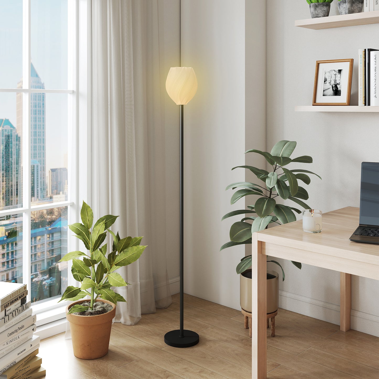 Flower Floor Lamp for Living Room, 3D Printed Modern Standing Lamp with Rose Shade & Foot Switch
