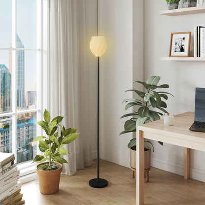 Flower Floor Lamp for Living Room, 3D Printed Modern Standing Lamp with Rose Shade & Foot Switch