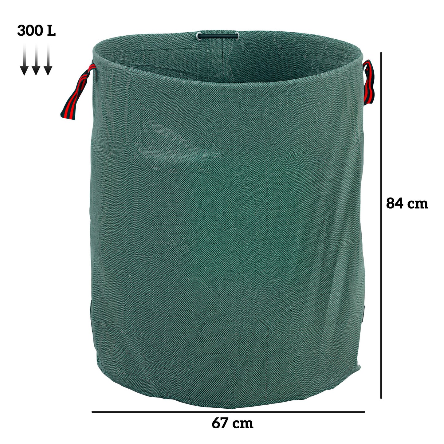 Garden Waste Bags, 300L x 3 Heavy Duty Garden Bags, Foldable and Reusable Waste Sacks with Handles for Loading Leaf, Trash