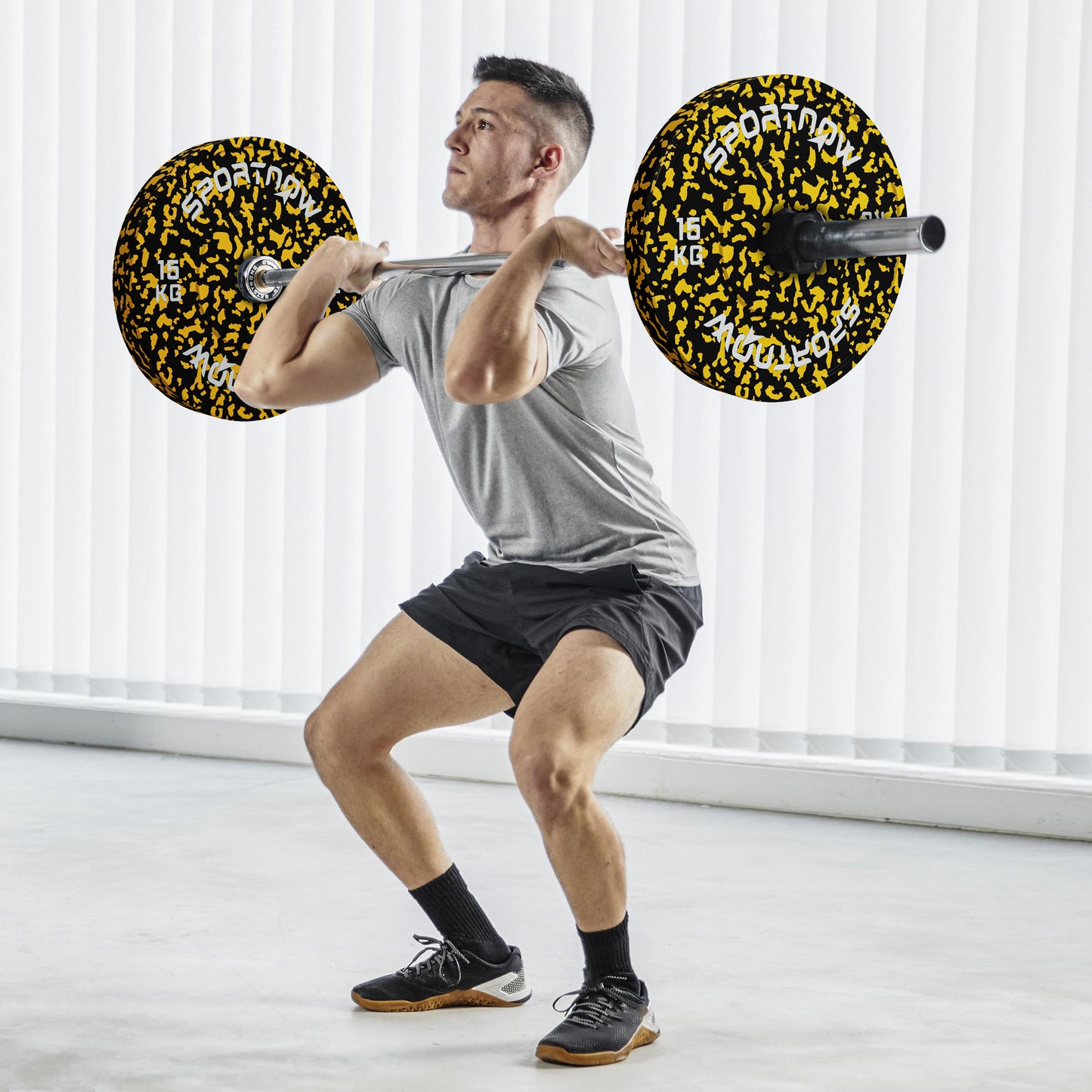 Olympic Weight Plates with 5cm Holes, for Weight Lifting, 2 x 15KG