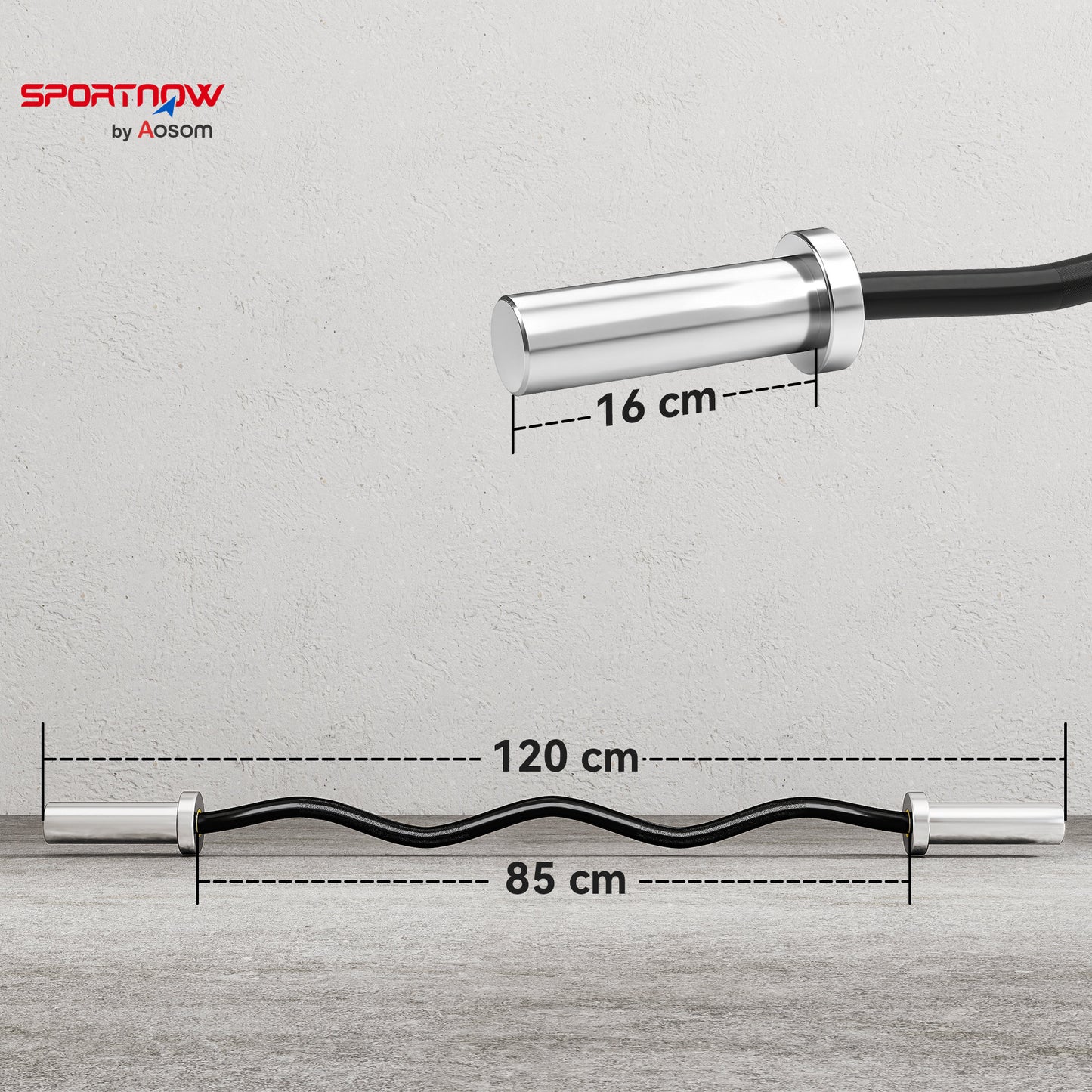 4ft Olympic EZ Curl Bar, Barbell Bar for 2" Weight Plates with Non-Slip Hand Grip 120cm