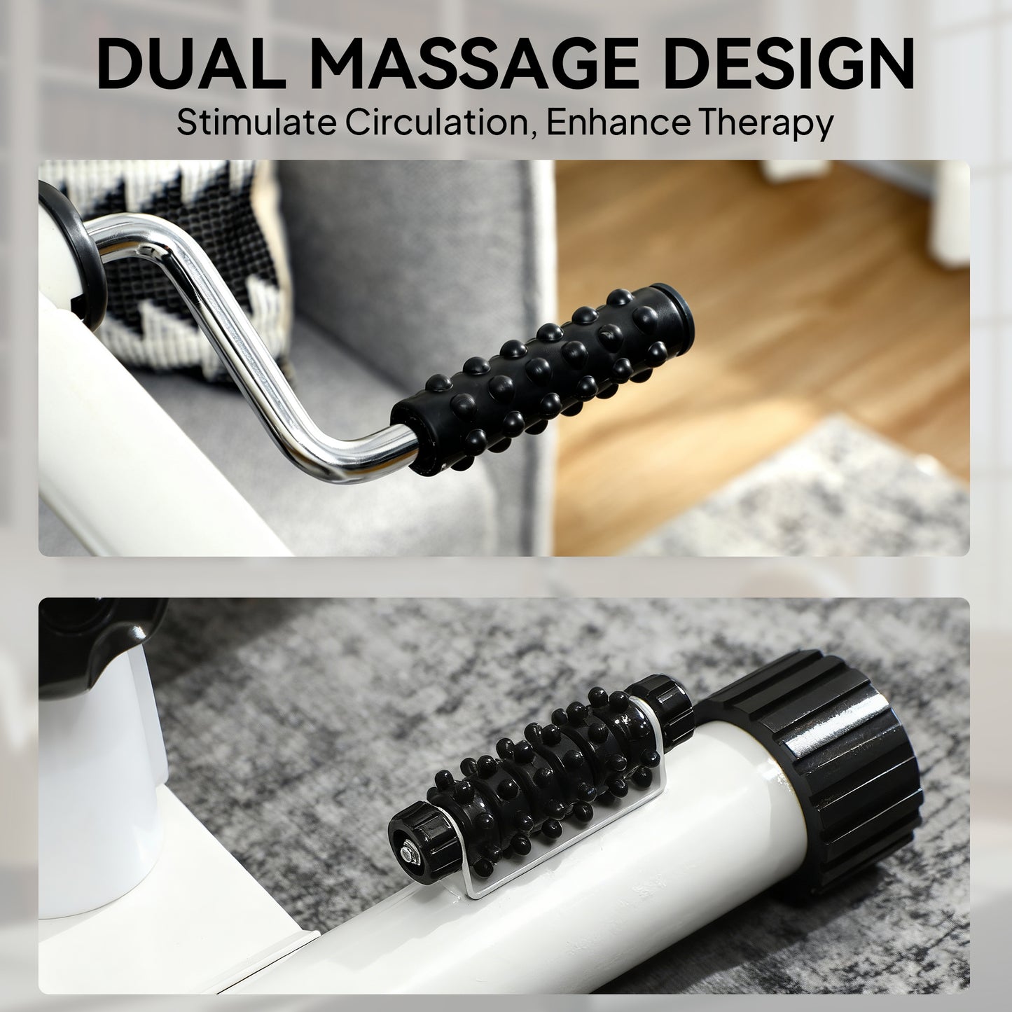 Seated Pedal Exerciser with Dual Massage and Adjustable Height