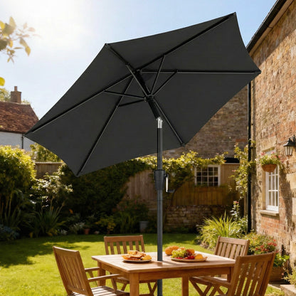 2m Garden Parasol Umbrella, Outdoor Table Parasol Umbrella with Crank Handle, Tilt Function, UV30+ Protection