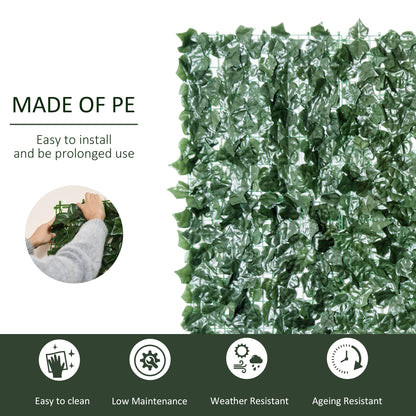 1-Piece Artificial Leaf Hedge Screen Privacy Fence Panel for Garden Outdoor Indoor Decor, Dark Green, 3M x 1.5M