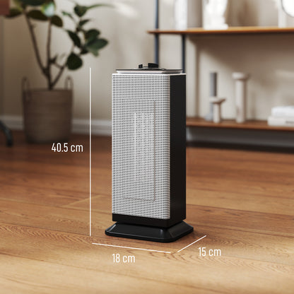 2000W Ceramic Electric Heater with Fan, Oscillation - Black