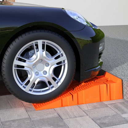 2 PCs Car Ramps Heavy Duty 2.5 Ton Motorhome Levelling Ramps, Plastic Garage Workshop Car Lift