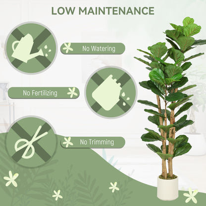 150cm Artificial Fiddle Leaf Fig Tree - Green