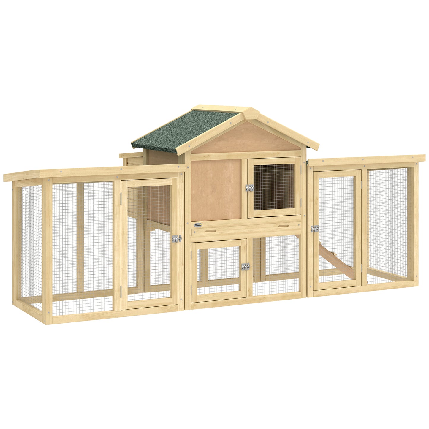 Large Chicken Coop, Wooden Outdoor Chicken Cage Poultry Hen House with Nesting Box