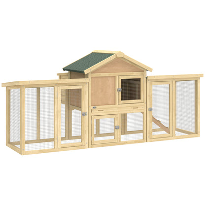 Large Chicken Coop, Wooden Outdoor Chicken Cage Poultry Hen House with Nesting Box