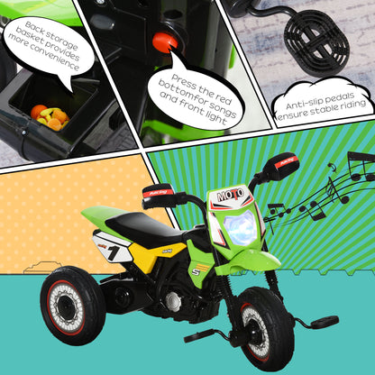 Trike for Kids, Toddler Pedal Motorcycle, Kids Ride On Tricycle Early Learning w/ Music Lights Handlebar Stickers Exercise Bo